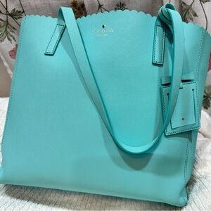 Kate Spade Aqua Scalloped Tote